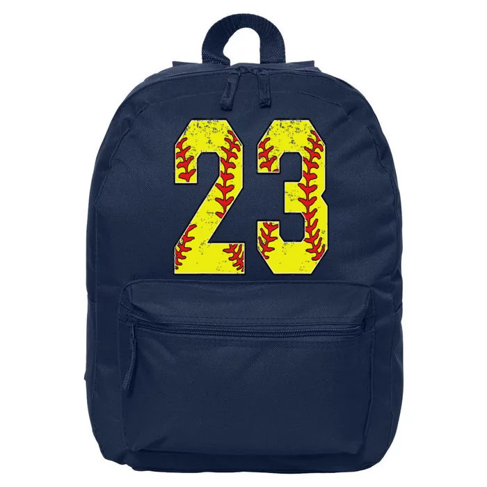 Number 23 Softball 23 Jersey Number Softball Lover 16 in Basic Backpack