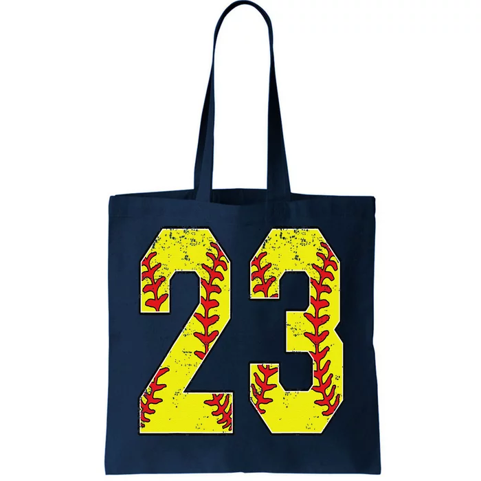 Number 23 Softball 23 Jersey Number Softball Lover Tote Bag