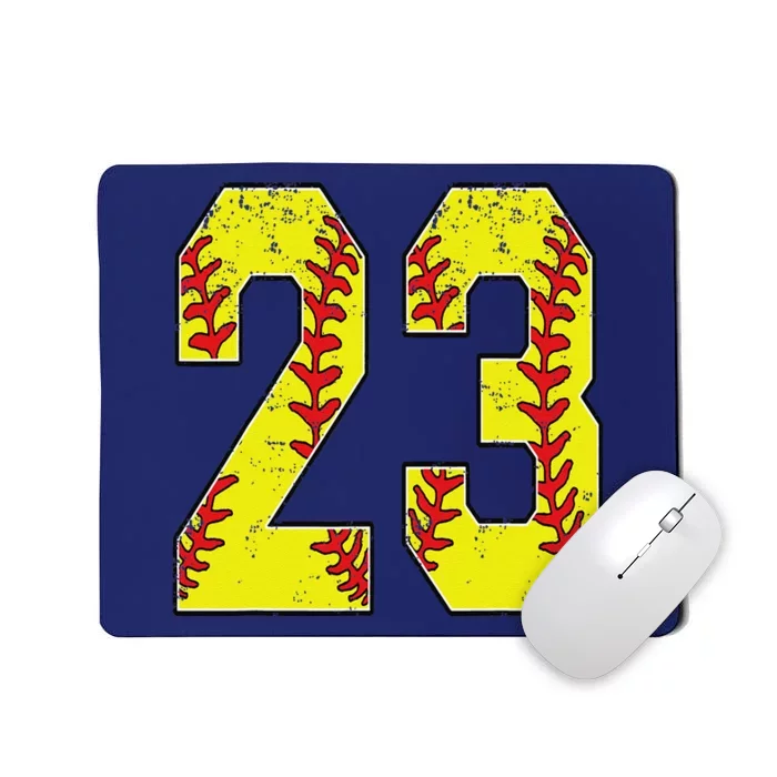 Number 23 Softball 23 Jersey Number Softball Lover Mousepad