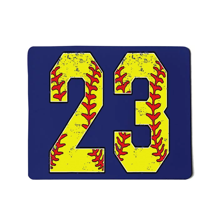 Number 23 Softball 23 Jersey Number Softball Lover Mousepad