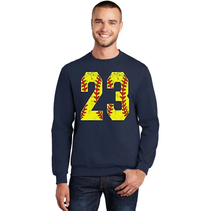 Number 23 Softball 23 Jersey Number Softball Lover Tall Sweatshirt