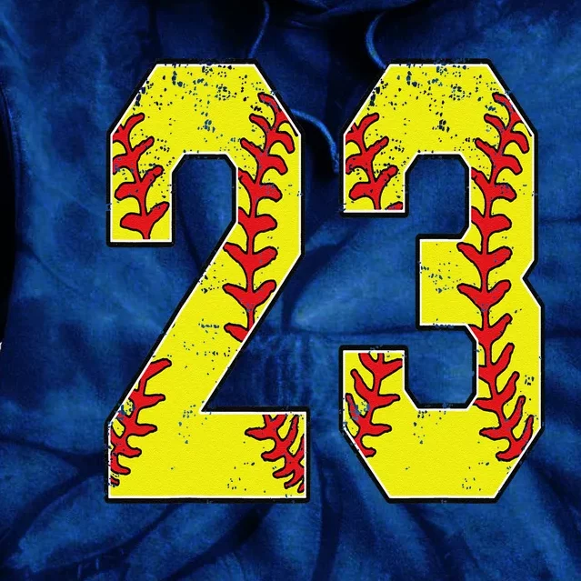 Number 23 Softball 23 Jersey Number Softball Lover Tie Dye Hoodie