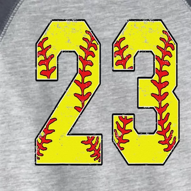 Number 23 Softball 23 Jersey Number Softball Lover Toddler Fine Jersey T-Shirt