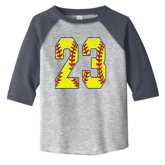 Number 23 Softball 23 Jersey Number Softball Lover Toddler Fine Jersey T-Shirt