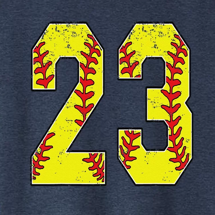 Number 23 Softball 23 Jersey Number Softball Lover Women's Crop Top Tee