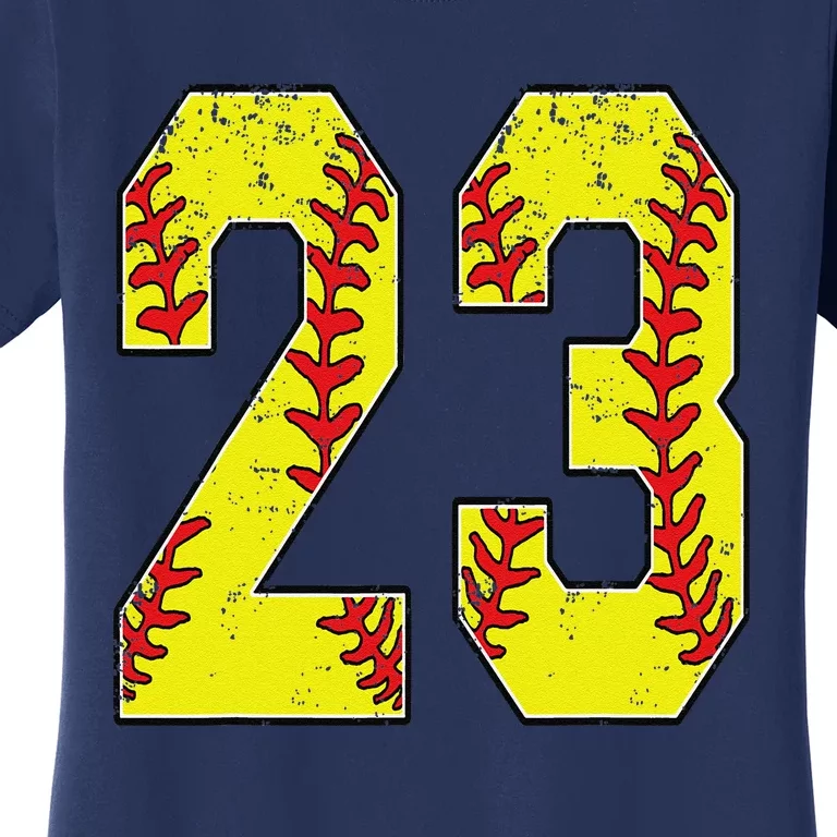 Number 23 Softball 23 Jersey Number Softball Lover Women's T-Shirt