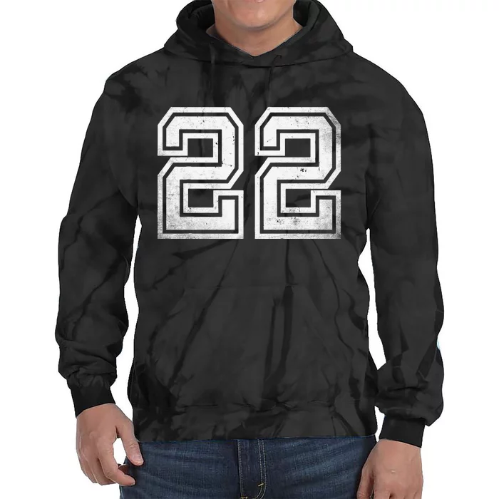 Number 22 Sports Jersey Lucky No. Birthday Age Vintage Tie Dye Hoodie