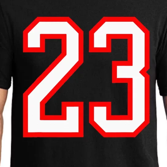 Number 23 White Red Sports Jersey Birthday Lucky Number 23 Pajama Set