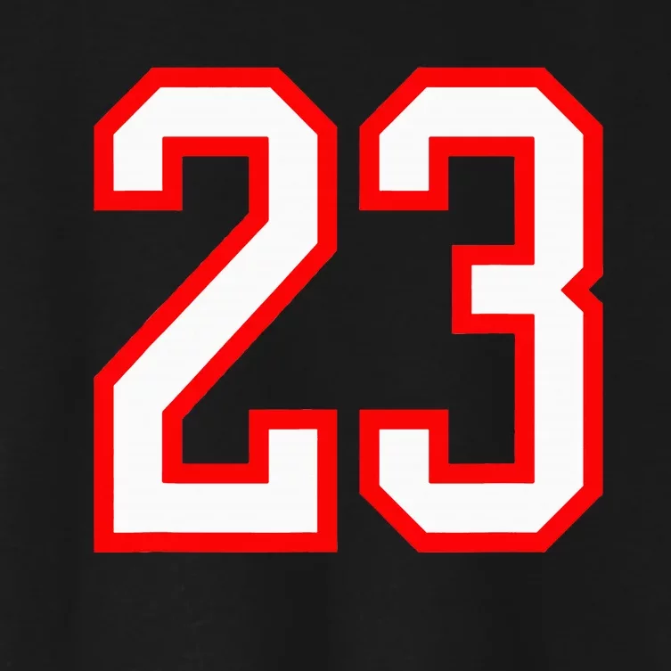 Number 23 White Red Sports Jersey Birthday Lucky Number 23 Women's Crop Top Tee