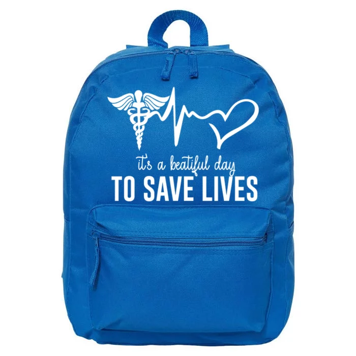 Nurse 365 Its A Beautiful Day To Save Lives Tee For Nurse Cute Gift 16 in Basic Backpack