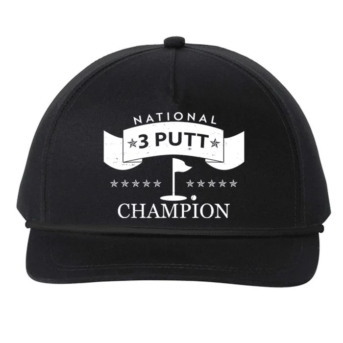 National 3 Putt Champion Golfing Snapback Five-Panel Rope Hat