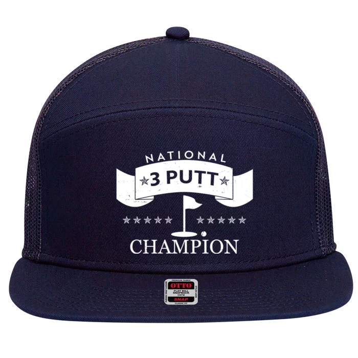 National 3 Putt Champion Golfing 7 Panel Mesh Trucker Snapback Hat