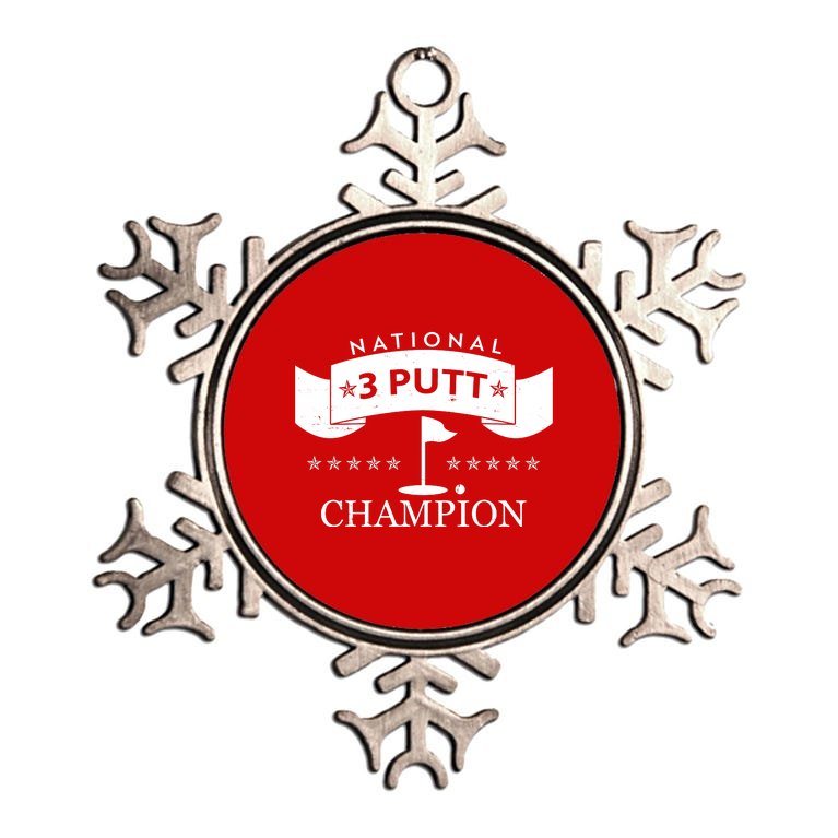 National 3 Putt Champion Golfing Metallic Star Ornament
