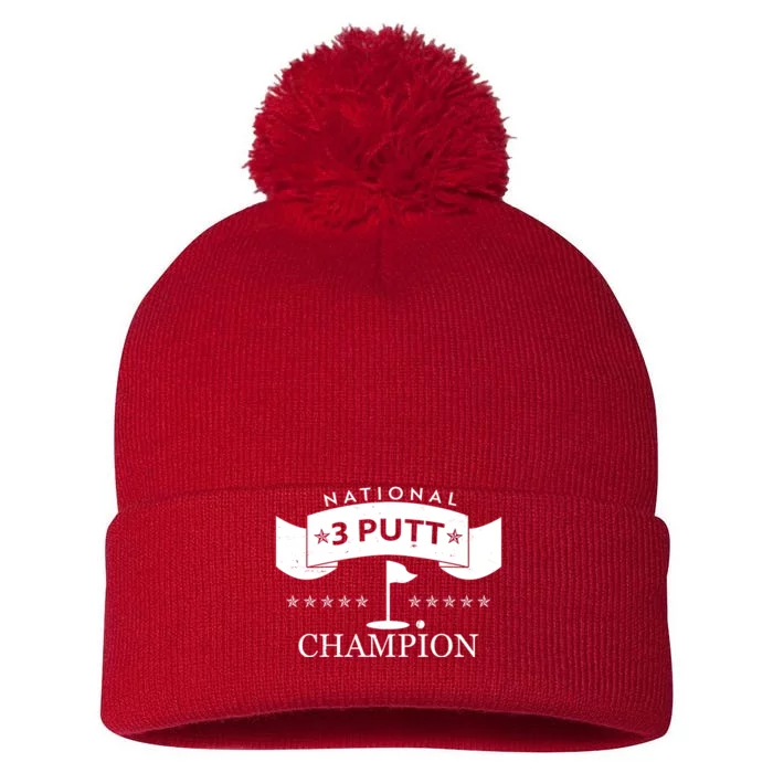 National 3 Putt Champion Golfing Pom Pom 12in Knit Beanie