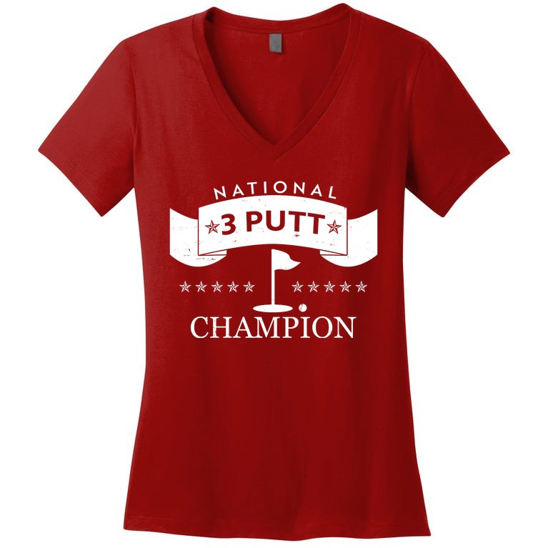 National 3 Putt Champion Golfing Women's V-Neck T-Shirt