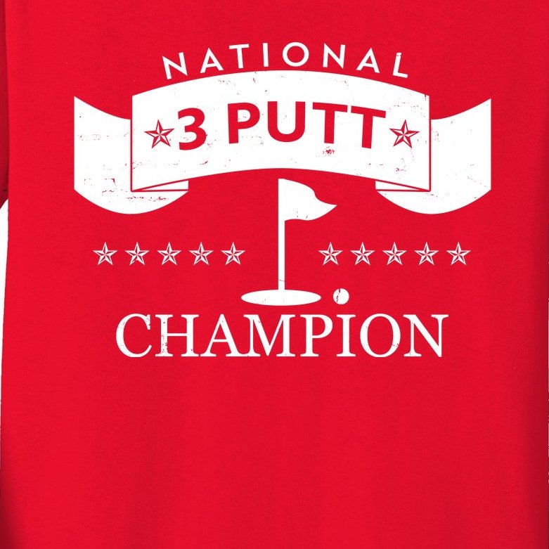 National 3 Putt Champion Golfing Kids Long Sleeve Shirt