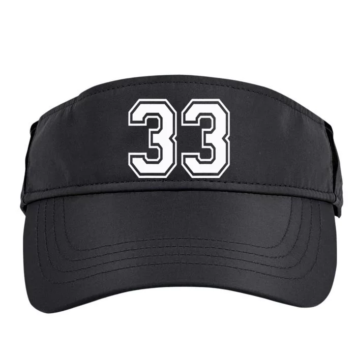 Number 33 Varsity Sports Team Jersey 33rd Birthday 33 Years Adult Drive Performance Visor