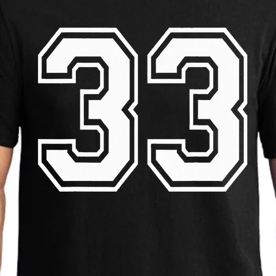 Number 33 Varsity Sports Team Jersey 33rd Birthday 33 Years Pajama Set