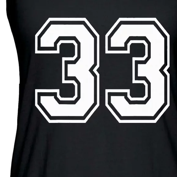 Number 33 Varsity Sports Team Jersey 33rd Birthday 33 Years Ladies Essential Flowy Tank