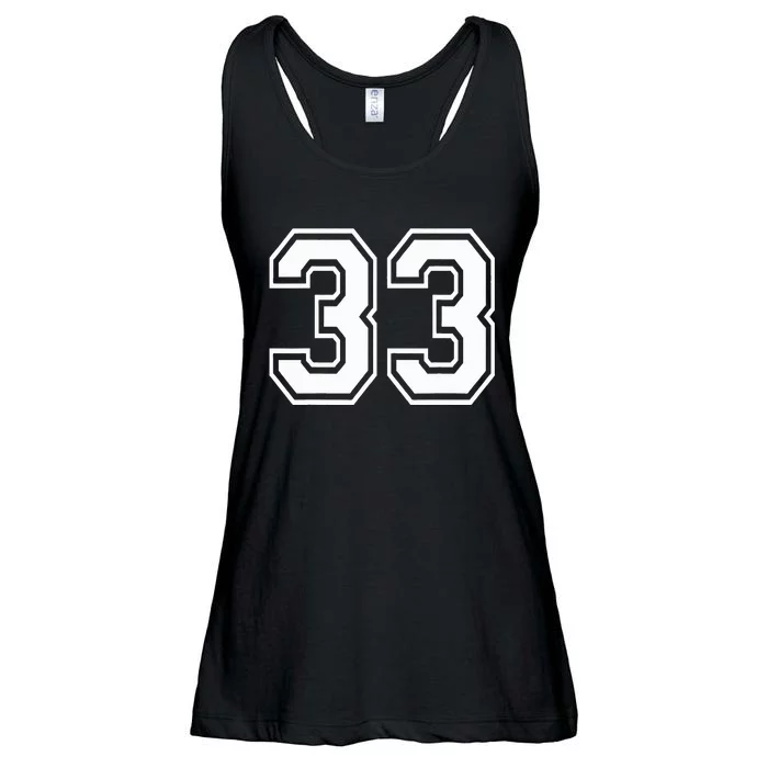 Number 33 Varsity Sports Team Jersey 33rd Birthday 33 Years Ladies Essential Flowy Tank