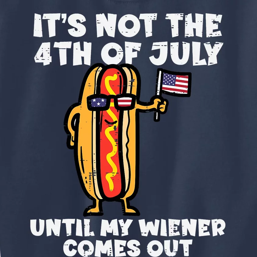 Not 4th July Wiener Hot Dog American Flag Patriotic Men Women Kids Sweatshirt