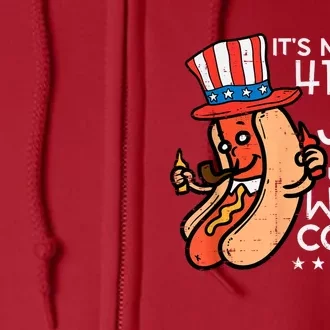 Not 4th July Until My Wiener Come Out Funny Hotdog Men Women Full Zip Hoodie