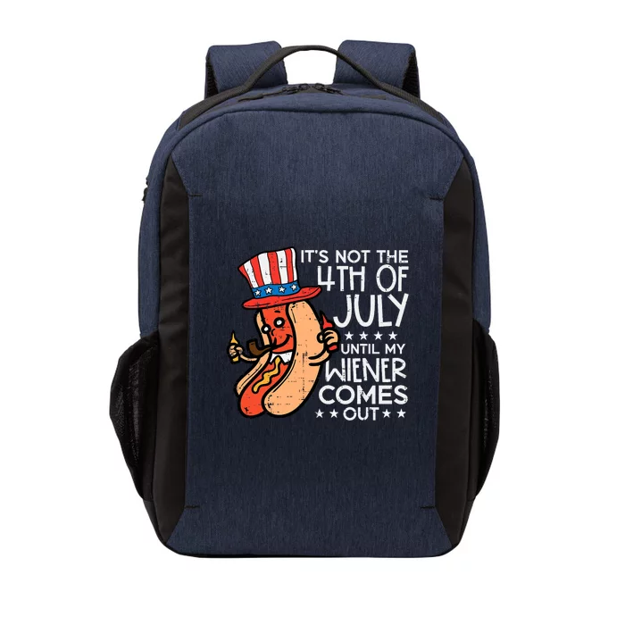 Not 4th July Until My Wiener Come Out Funny Hotdog Vector Backpack