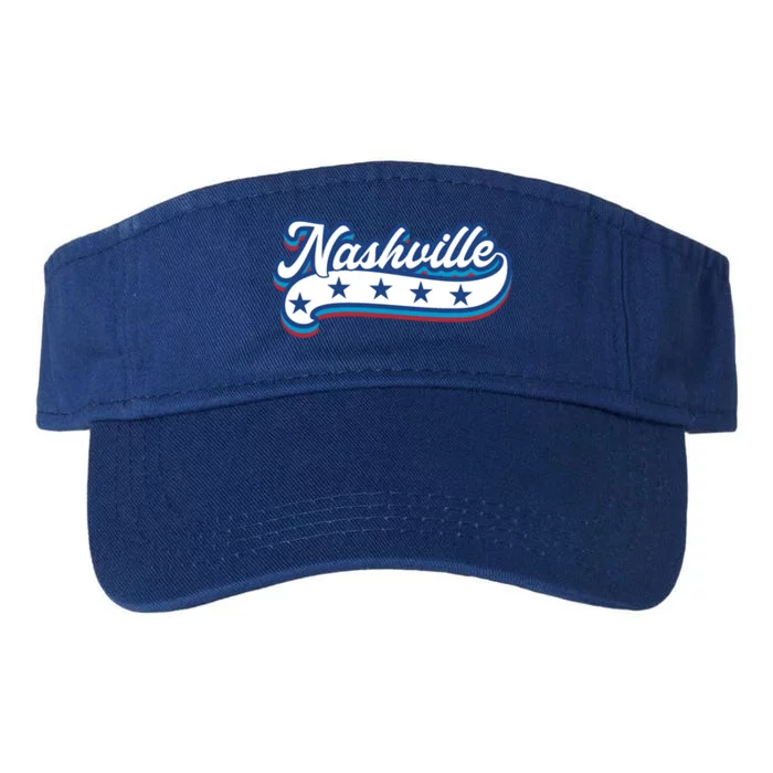 Nashville 4th Of July American Usa Patriotic America Retro Gift Valucap Bio-Washed Visor