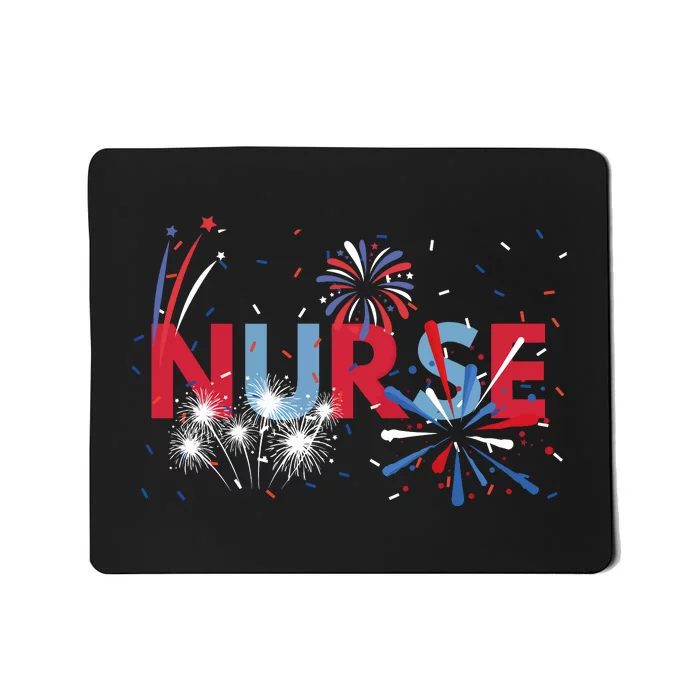 Nurse 4th Of July Rn Patriotic Registered Nurse Fireworks Mousepad