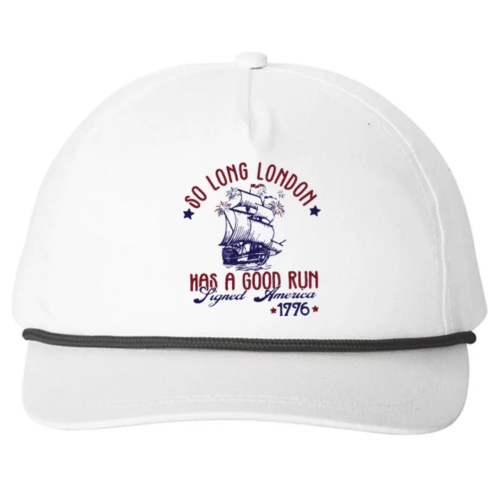 New 4th Of July So Long London Snapback Five-Panel Rope Hat