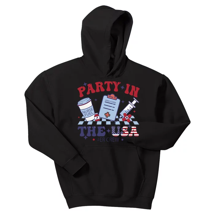 Nurse 4th Of July Party Kids Hoodie