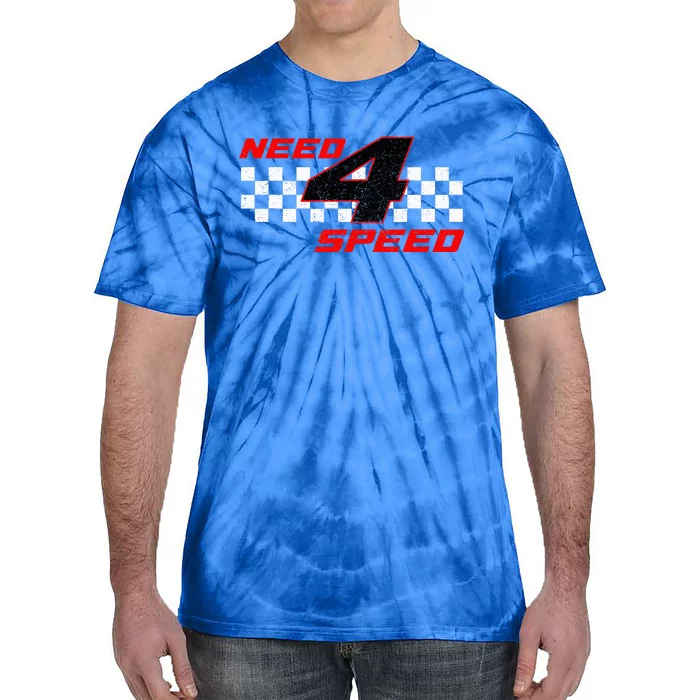 Need 4 Speed Birthday Four Year Old Racing Car Driver Tie-Dye T-Shirt