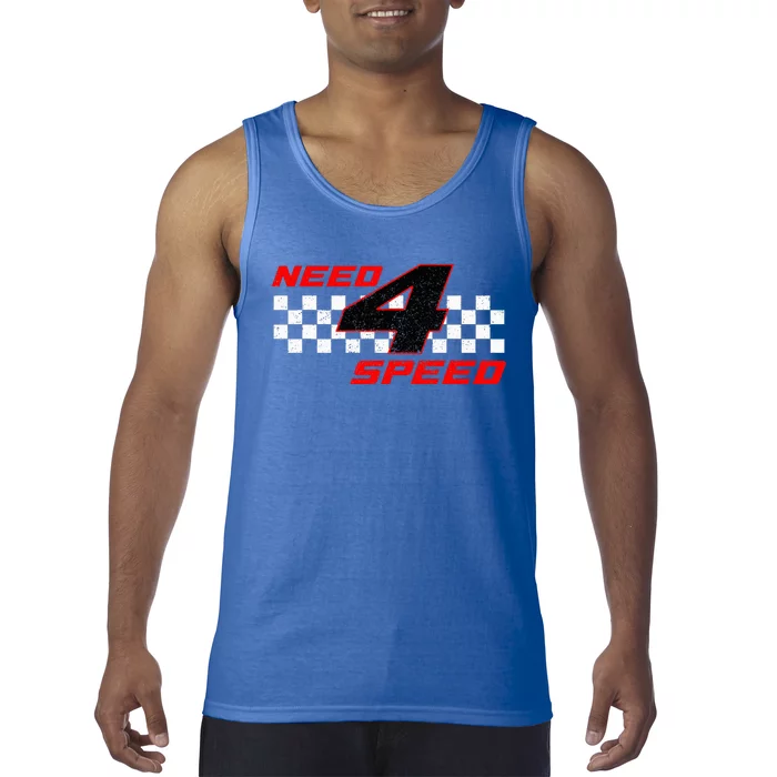 Need 4 Speed Birthday Four Year Old Racing Car Driver Tank Top