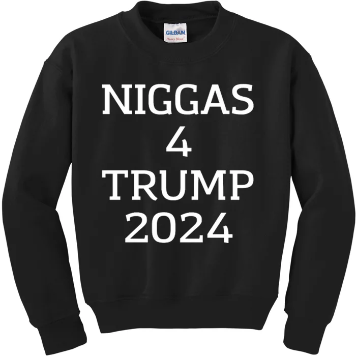 Niggas 4 Trump 2024 Kids Sweatshirt