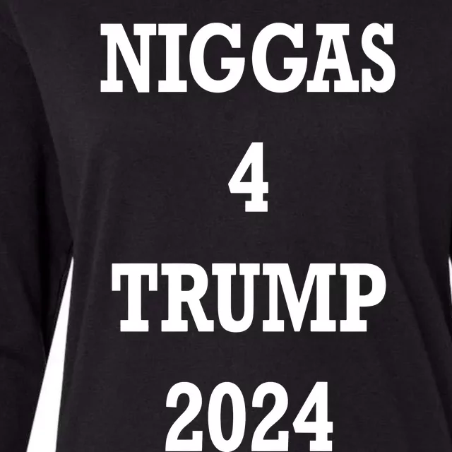 Niggas 4 Trump 2024 Womens Cotton Relaxed Long Sleeve T-Shirt