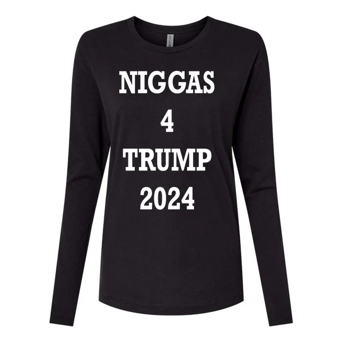 Niggas 4 Trump 2024 Womens Cotton Relaxed Long Sleeve T-Shirt