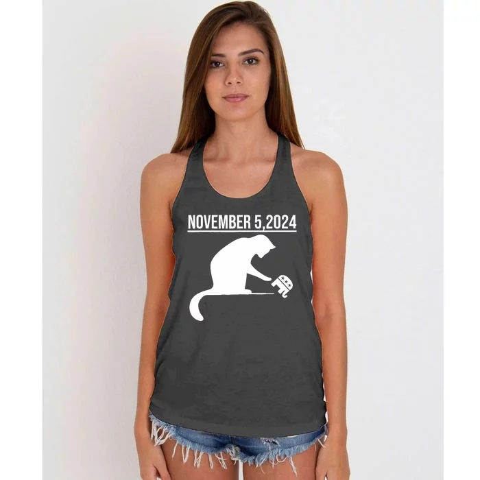 November 5 2024 The Revenge Of The Cat Ladies Women's Knotted Racerback Tank