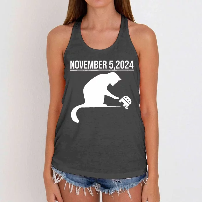 November 5 2024 The Revenge Of The Cat Ladies Women's Knotted Racerback Tank