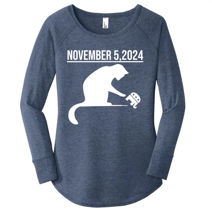 November 5 2024 The Revenge Of The Cat Ladies Cats Kamala Gift Women's Perfect Tri Tunic Long Sleeve Shirt