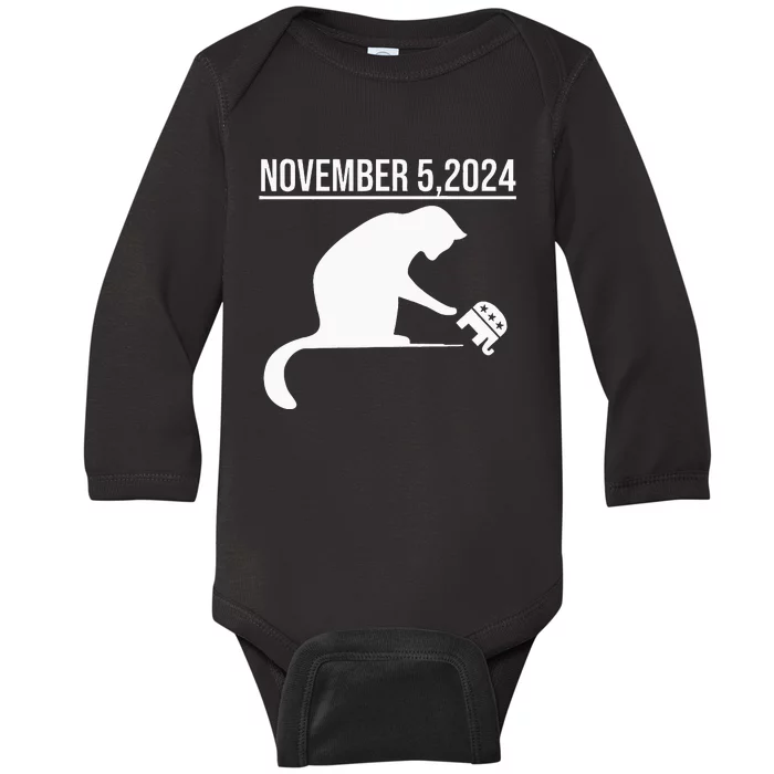 November 5 2024 The Revenge Of The Cat Ladies Cats Kamala Baby Long Sleeve Bodysuit