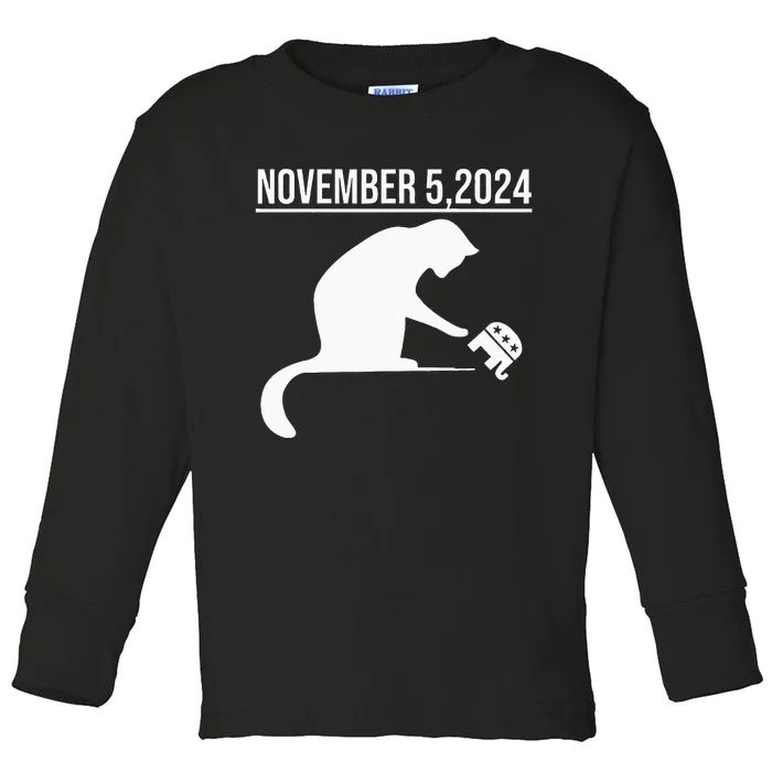 November 5 2024 The Revenge Of The Cat Ladies Cats Kamala Toddler Long Sleeve Shirt