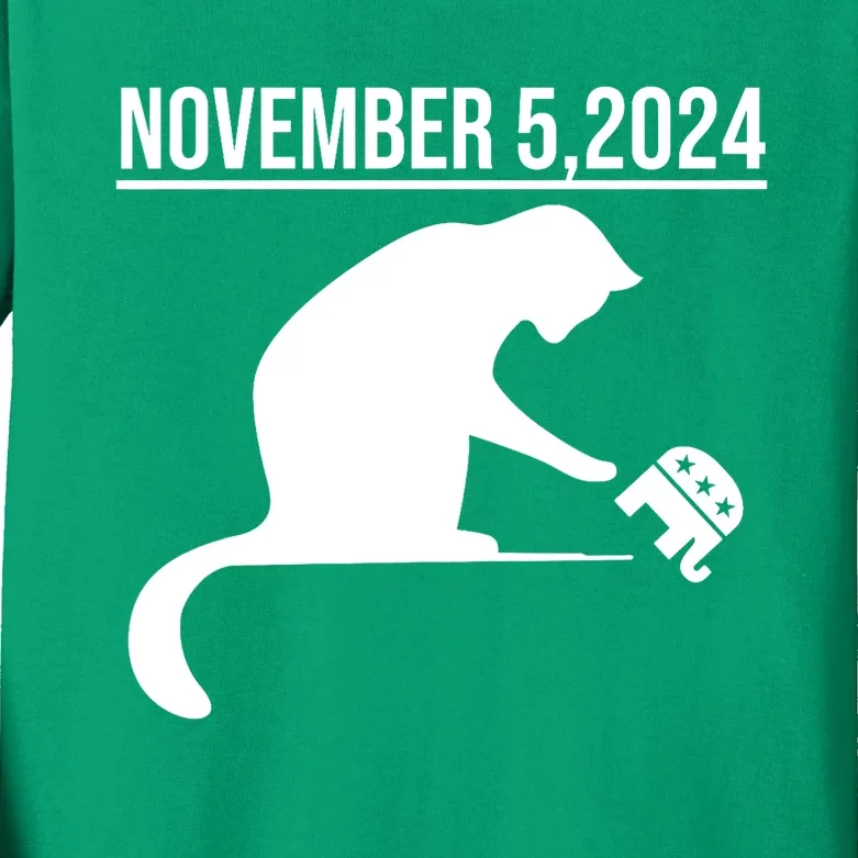 November 5 2024 The Revenge Of The Cat Ladies Cats Kamala Kids Long Sleeve Shirt