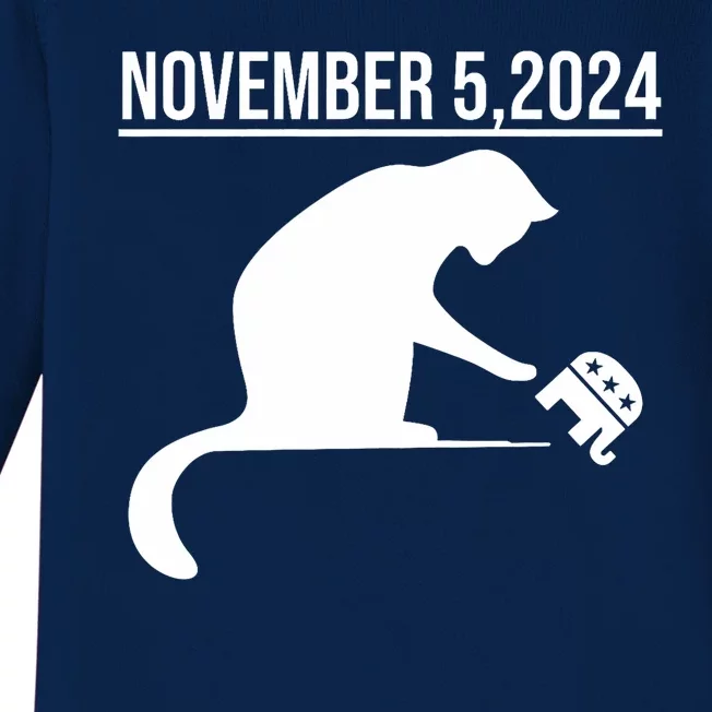 November 5 2024 The Revenge Of The Cat Ladies Cats Kamala Baby Long Sleeve Bodysuit