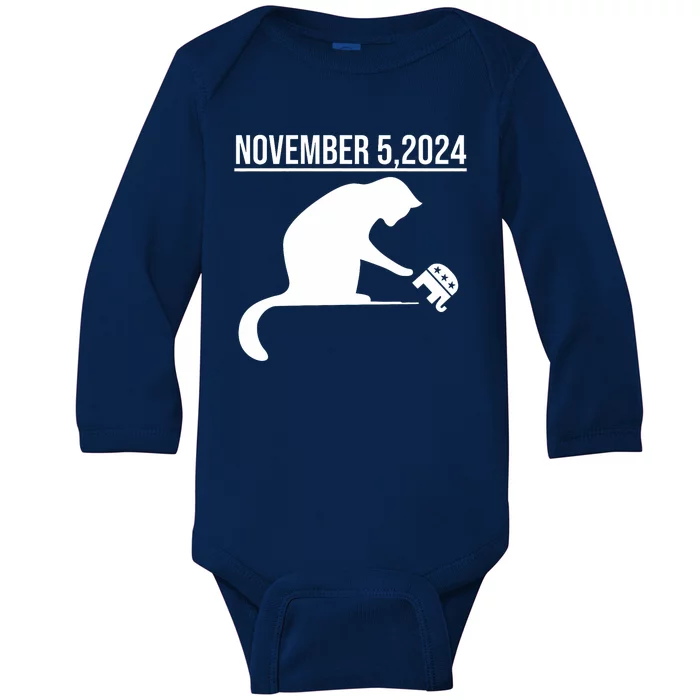 November 5 2024 The Revenge Of The Cat Ladies Cats Kamala Baby Long Sleeve Bodysuit