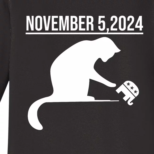 November 5 2024 The Revenge Of The Cat Ladies Cats Kamala Baby Long Sleeve Bodysuit