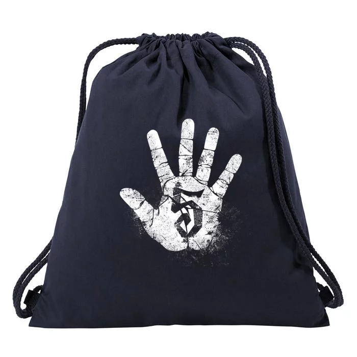 Number 5 Hi Five Hand Sign Hello Greeting Play Games Academy Gift Drawstring Bag