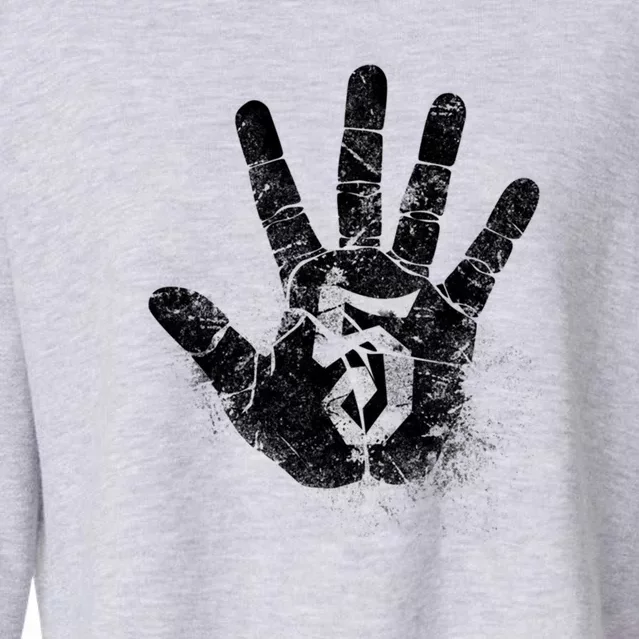 Number 5 Hi Five Hand Sign Hello Greeting Play Games Academy Gift Cropped Pullover Crew