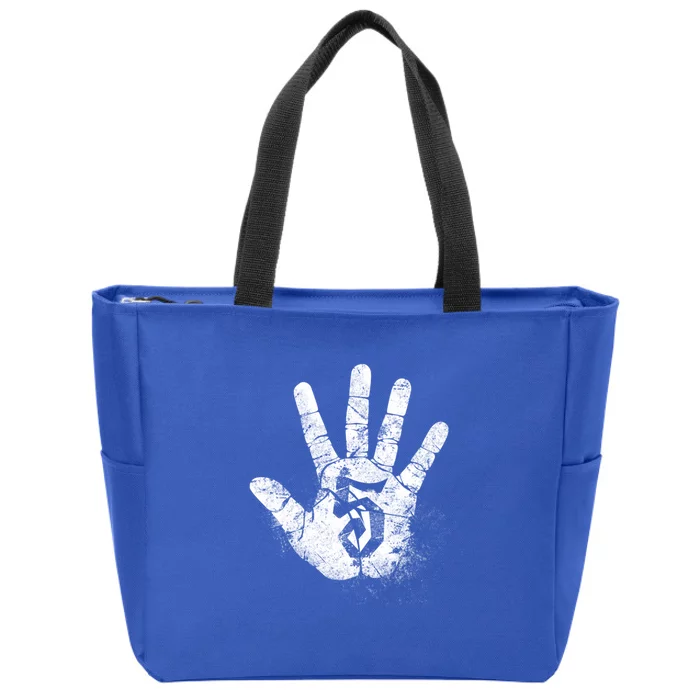 Number 5 Hi Five Hand Sign Hello Greeting Play Games Academy Gift Zip Tote Bag