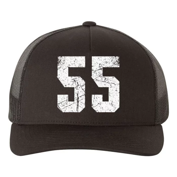 Number 55 Sport Jersey Birthday Age Lucky No. White Vintage Yupoong Adult 5-Panel Trucker Hat