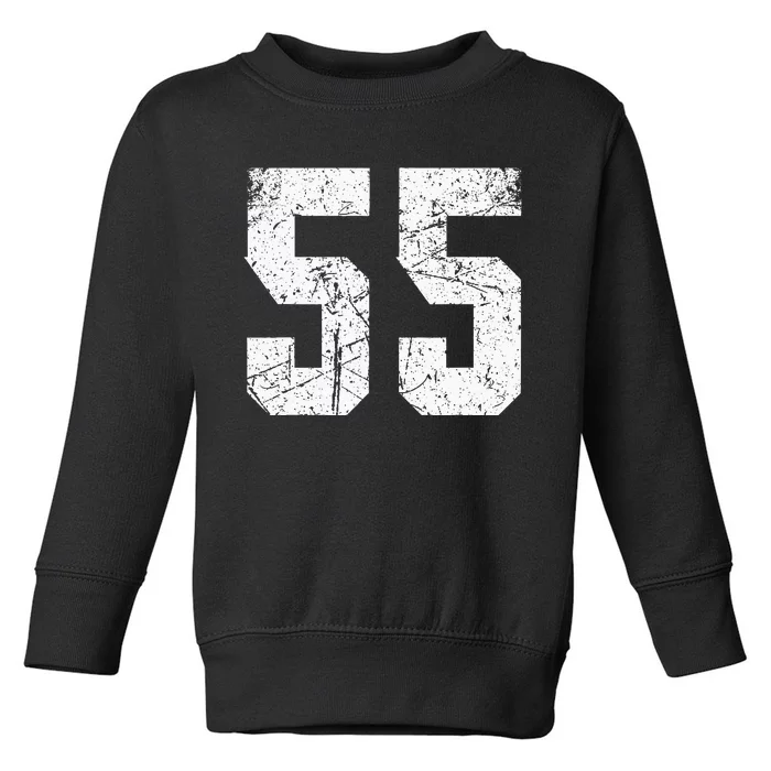 Number 55 Sport Jersey Birthday Age Lucky No. White Vintage Toddler Sweatshirt